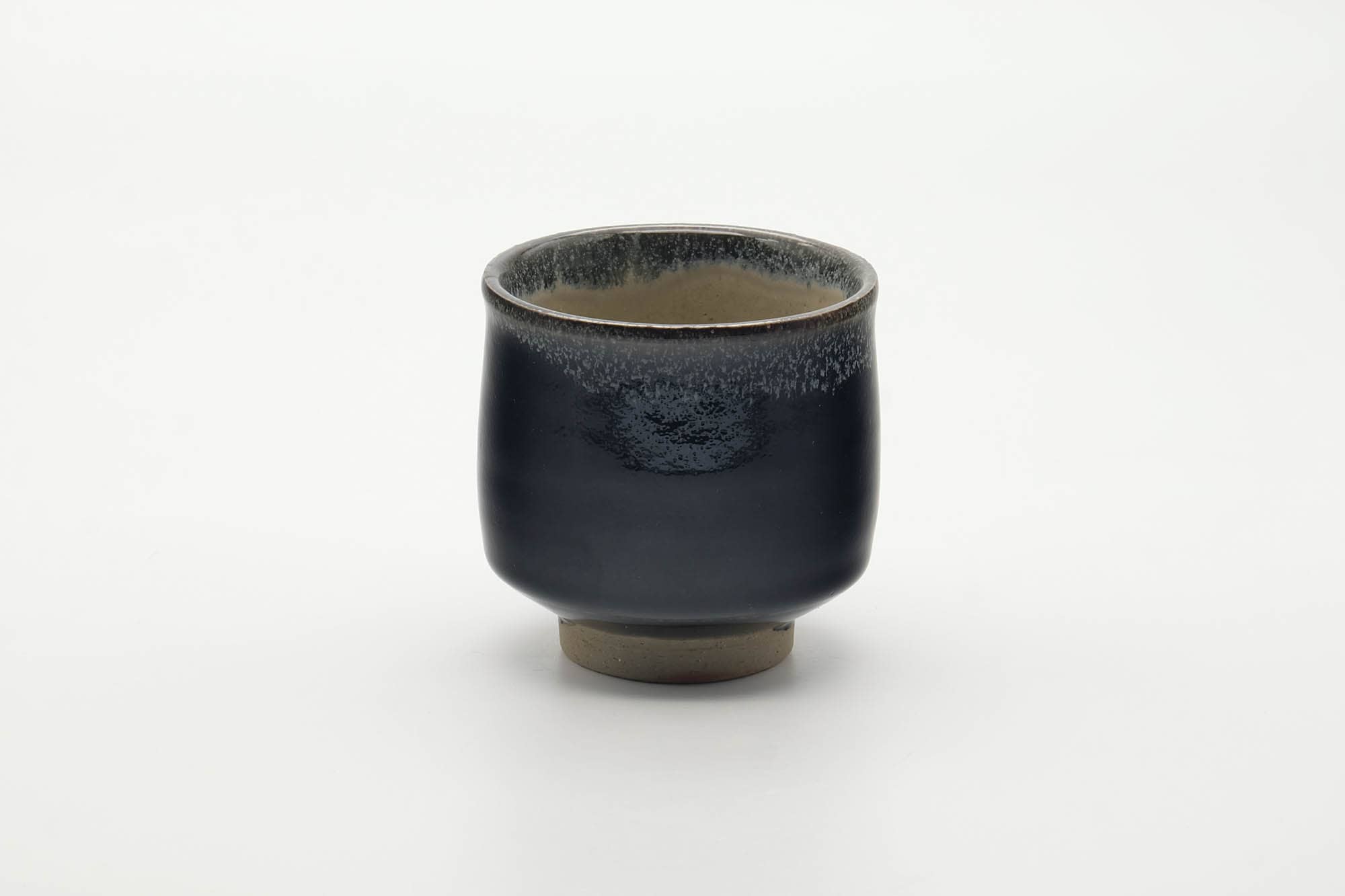 Japanese Teacup - Jet Black Hare's Fur Glazed Yunomi - 200ml