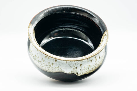 Japanese Kensui - Black White Drip-Glazed Water Bowl - 500ml - Tezumi