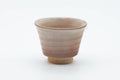 Tezumi — Japanese Teacup - Beige Magenta Drip-Glazed Hagi-yaki Yunomi - 80ml — front view from another angle
