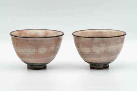 Japanese Teacups - Pair of Pink Grapevine Decorated Yunomi - 130ml - Tezumi