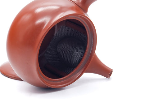 Japanese Kyusu - Red Shudei Tokoname Mesh Teapot - 340ml