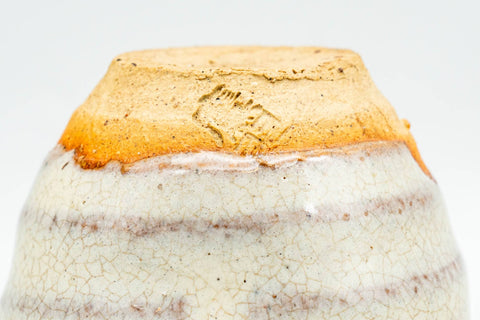 Japanese Teacups - Pair of Milky Beige Drip-Glazed Guinomi - 45ml