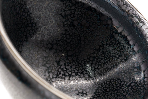 Kyo-yaki Yuteki Tenmoku Chawan with Fukurin