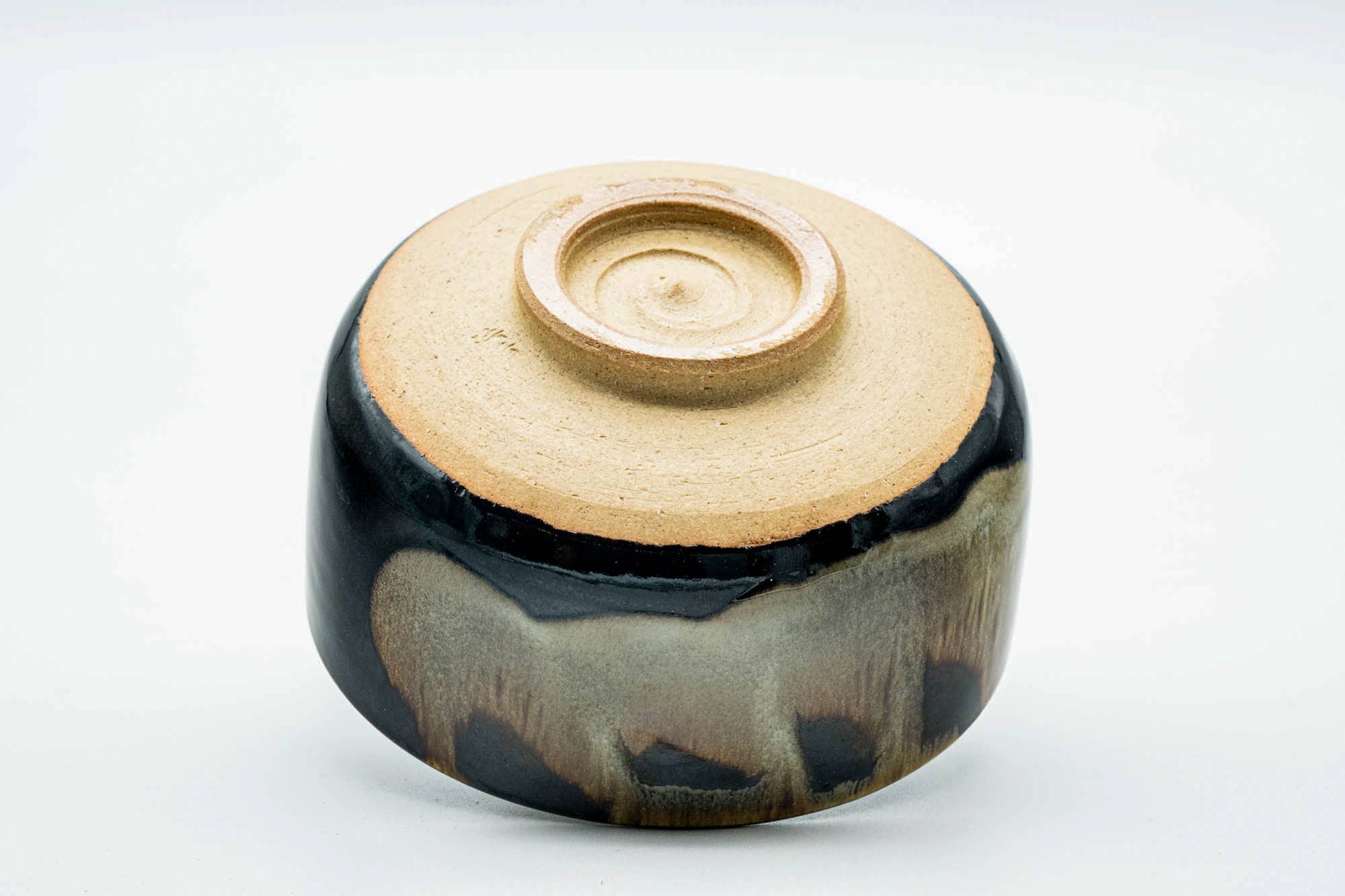 Japanese Matcha Bowl - Brown Beige Drip-Glazed Hantsutsu-gata Chawan - 250ml