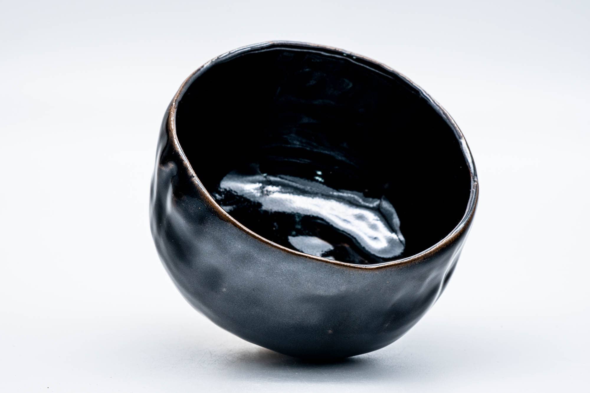 Japanese Matcha Bowl - 加藤敏雄 Toshio Kato - Handbuilt Mura-Tenmoku Glazed Kyo-yaki Chawan - 300ml