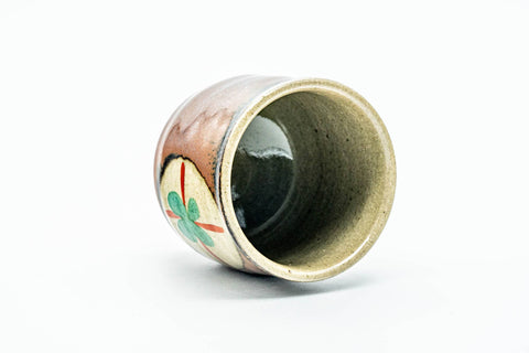 Japanese Teacup - 4-Leaf Clover Brown Yunomi - 160ml