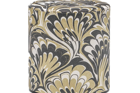 Black Gold Marbled Florentine Paper Tea Canister - 100g