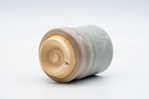 Japanese Teacup - Beige Glazed Spiraling Thumb-Indented Hagi-yaki Yunomi - 200ml
