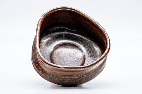 Japanese Matcha Bowl - 風山 - Red Oil Spot Glazed Kutsu-gata Chawan - 200ml