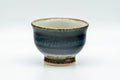 Tezumi — Japanese Teacup - Black Blue Glazed Exterior Beige Interior Yunomi - 70ml — front view