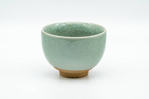 Tezumi — Japanese Teacup - Mint Green Celadon Glazed Yunomi - 130ml — front view from another angle
