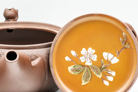 Japanese Kyusu - Brown Textured Atypical Airflow Mould-made Tokoname-yaki Teapot - 300ml - Tezumi