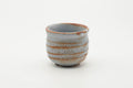 Tezumi — Japanese Teacup - Blue Orange Shino Glazed Mino-yaki Yunomi - 130ml — front view
