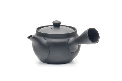 Japanese Kyusu - Black Kokudei Tokoname-yaki Mesh Teapot - 240ml