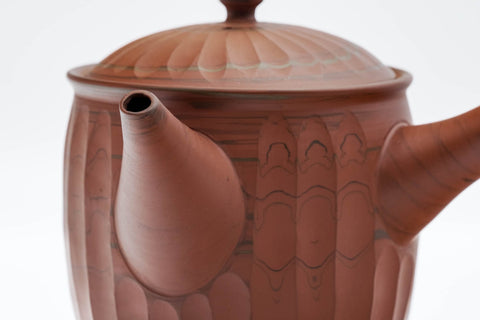 Faceted Red Nerikomi Tokoname Teapot - 350ml