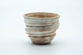 Tezumi — Japanese Teacup - Beige Cream Spotted Spiraling Yunomi - 220ml — front view