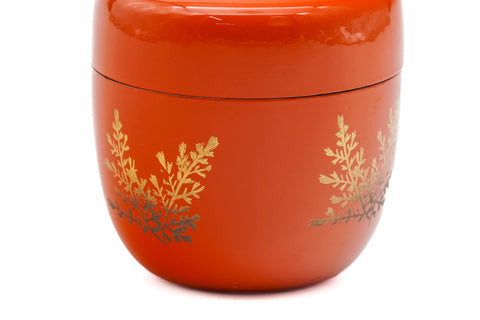 Japanese Natsume - Gold Maki-e Red Lacquer Matcha Tea Caddy