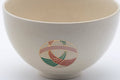 Tezumi — Japanese Matcha Bowl - Geometric Emblemed Kyo-yaki Chawan - 300ml — tipped to show the interior
