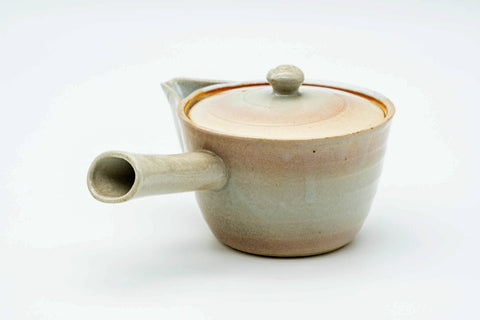 Japanese Kyusu - Beige White Glazed Hagi-yaki Do-ake Teapot - 220ml