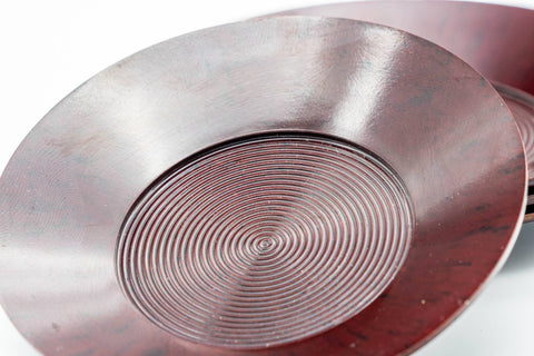 Japanese Chataku - Set of 4 Burgundy Plastic Tea Saucers