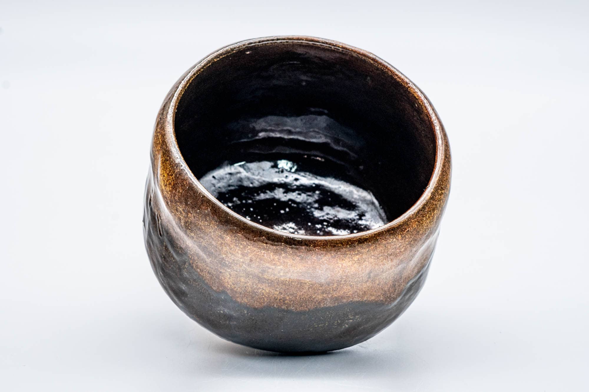 Japanese Matcha Bowl - 手 Black Amber Glazed Raku-yaki Chawan - 300ml