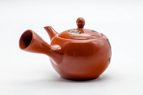 Japanese Kyusu - Bamboo Engraved Tokoname-yaki Mesh Teapot - 350ml