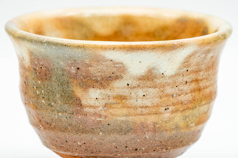 Japanese Teacup - Beige Drip-Glazed Spiraling Hagi-yaki Yunomi - 100ml