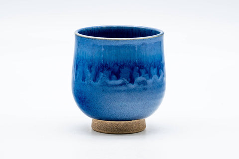 Japanese Teacup - Blue Drip-Glazed Thumb-Indented Yunomi - 200ml