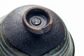 Underside three-quarter view showing the spiralled foot and base.