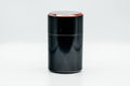 Japanese Chazutsu - Floral Black Lacquer Tea Canister - 200ml - plain reverse side of the canister