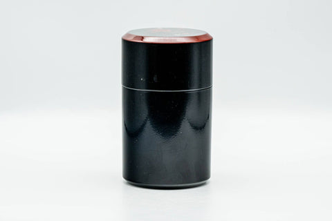 Japanese Chazutsu - Floral Black Lacquer Tea Canister - 200ml