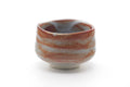 Tezumi — Japanese Matcha Bowl - Blue Orange Shino Glazed Mino-yaki Chawan - 500ml — front view from another angle