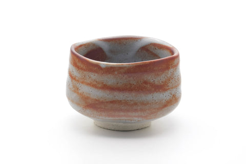 Japanese Matcha Bowl - Blue Orange Shino Glazed Mino-yaki Chawan - 500ml