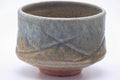 Tezumi — Japanese Matcha Bowl - Beige Gray Drip-Glazed Chawan - 300ml — tipped to show the interior