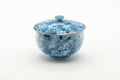 Tezumi — Japanese Teacup - Blue Floral White Porcelain Arita-yaki Lidded Yunomi - 140ml — front view