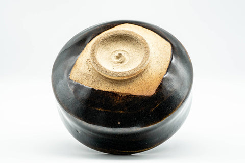 Japanese Matcha Bowl - Black Glazed Mt. Fuji Hantsutsu-gata Chawan - 300ml