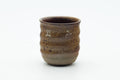 Tezumi — Japanese Teacup - Ash Glazed Spiraling Bizen-yaki Yunomi - 100ml — front view from another angle