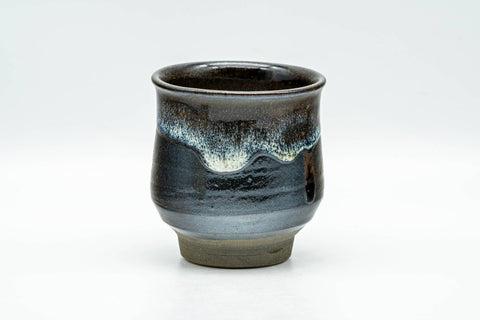 Japanese Teacup - Metallic Black Drip-Glazed Yunomi - 140ml - Tezumi