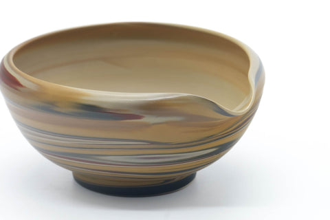 Japanese Katakuchi - Yellow Nerikomi Handleless Yuzamashi - 130ml