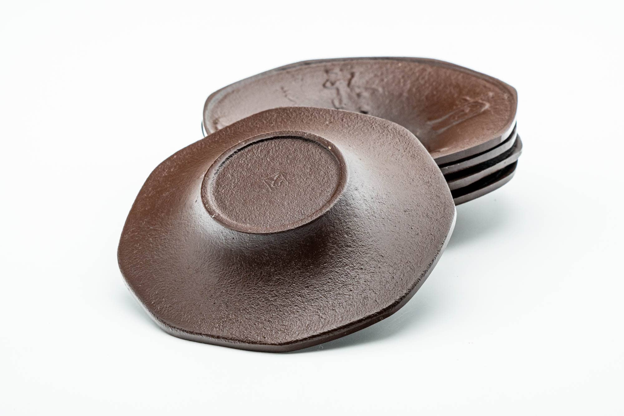 Japanese Chataku - Set of 5 Cast Copper Heavy Tea Coasters