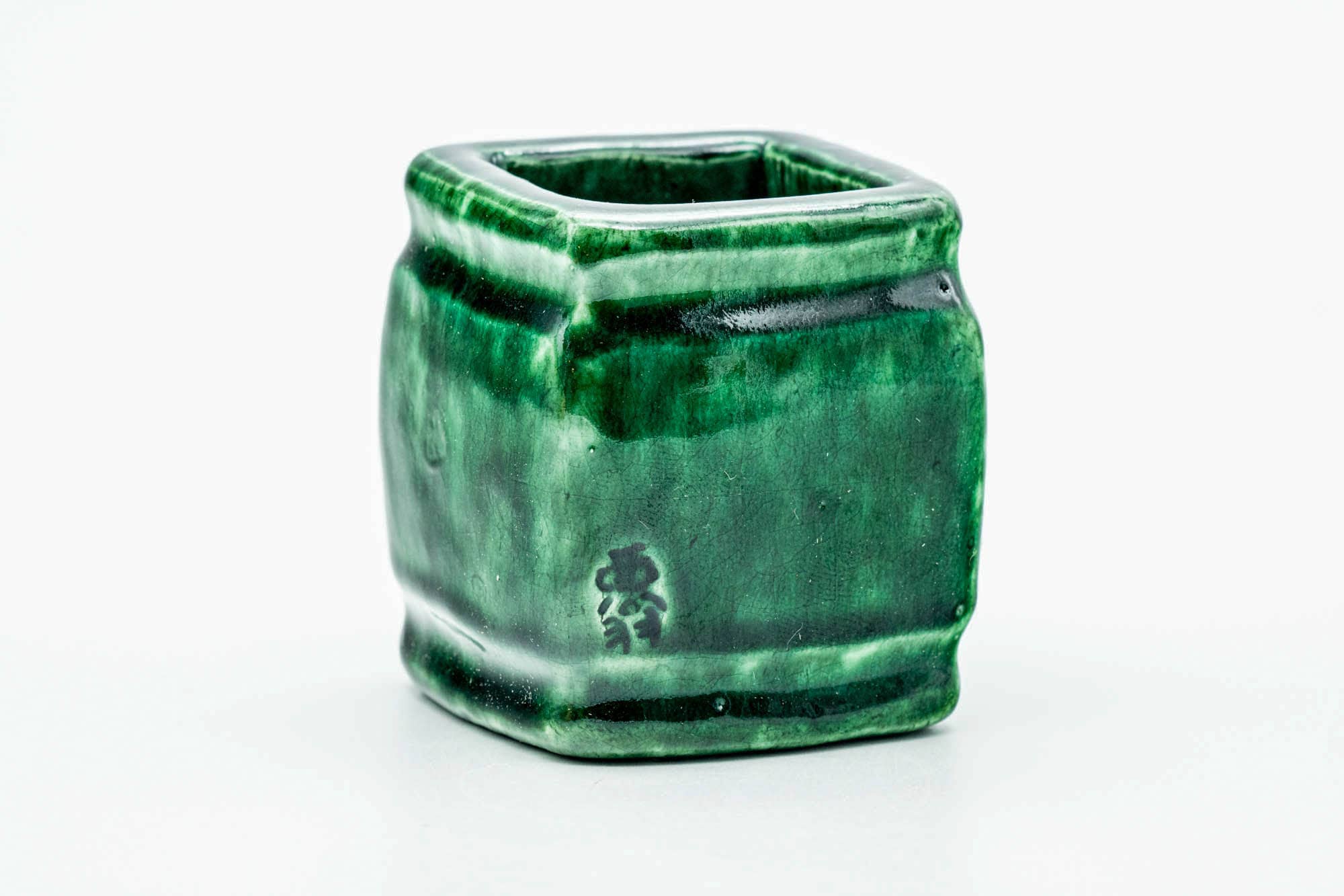 Japanese Futaoki - Green Glazed Wabi-Sabi Lid Rest