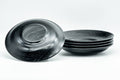 Japanese Chataku - Set of 5 Thin Black Wooden Tea Coasters - Tezumi