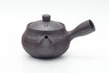 Tezumi — Japanese Kyusu - Faceted Banko-yaki Teapot - 185ml — side view with the lid and side handle