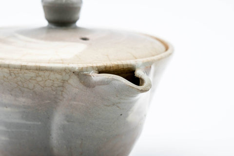 Japanese Houhin - 朝日焼 Asahi-yaki - Grey Hakeme Glazed Handleless Teapot - 100ml