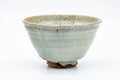 Japanese Matcha Bowl - Sage Hare's Fur Drip-Glazed Chawan - 450ml - side view showing the glaze running toward the foot