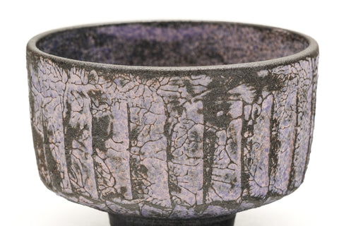 Faceted Purple Kiyomizu-yaki Chawan