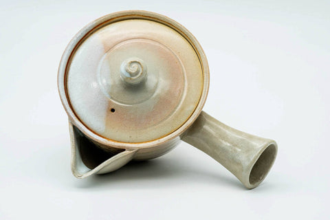 Japanese Kyusu - Beige White Glazed Hagi-yaki Do-ake Teapot - 220ml