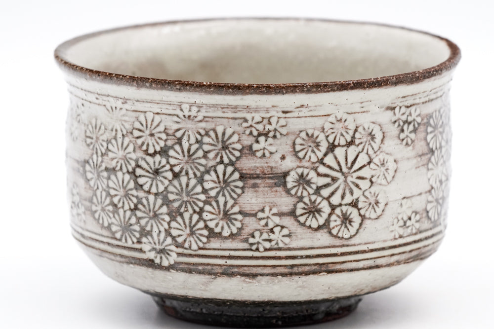 Japanese Teacup - 伊藤典哲 Itō Noriaka - Floral Kohiki Mishima Yunomi - 150ml