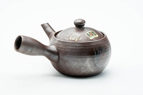 Japanese Kyusu - 昇龍窯 Shoryu Kiln - Brown Ash Glazed Banko-yaki Mesh Teapot - 260ml