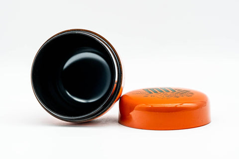 Japanese Natsume - Gold Floral Orange Lacquered Matcha Tea Canister - 100ml